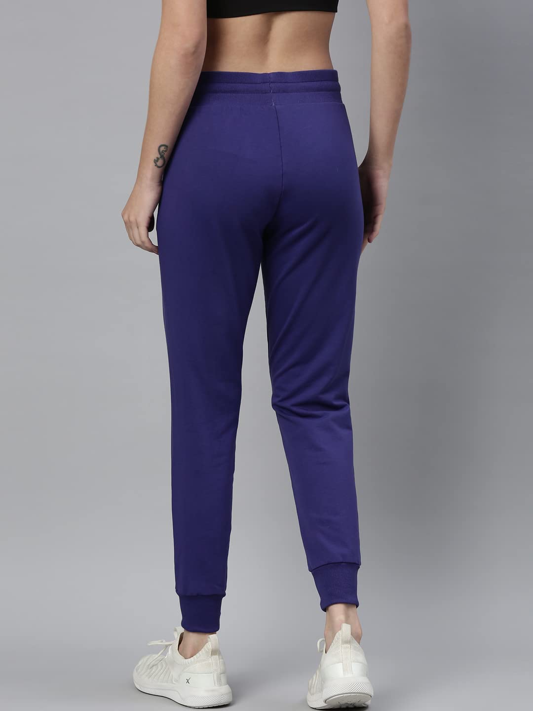 Enamor Athleisure Womens Slim Fit Mid Rise 7/8 Length Quick Dry Antimicrobial 4 Way Stretch Breathable Cotton French Terry Jogg