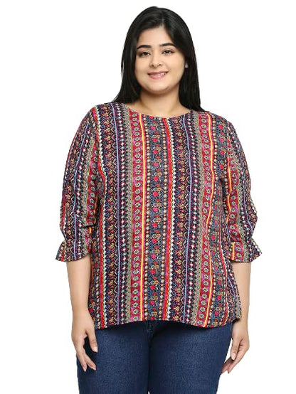 Style Quotient Women Multi Floral Polyester Regular Smart Casual Top