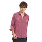 Campus Sutra Mens Rouge Pink Self-Design Floral Shirt for Casual Wear | Spread Collar | Long Sleeve | Button Closure | Shirt Cr
