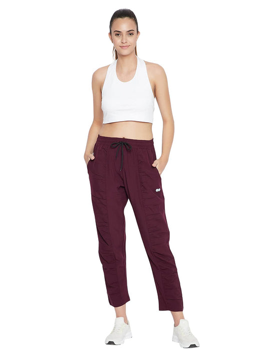 Clovia Womens Activewear Ankle Length Sports Track Pant (AB0073P15_Purple_M)
