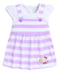 Bumzee Lavender & White Girls Cap Sleeves Cotton Frock Age - 6-12 Months (Peb9001C-Lvd.Wht)