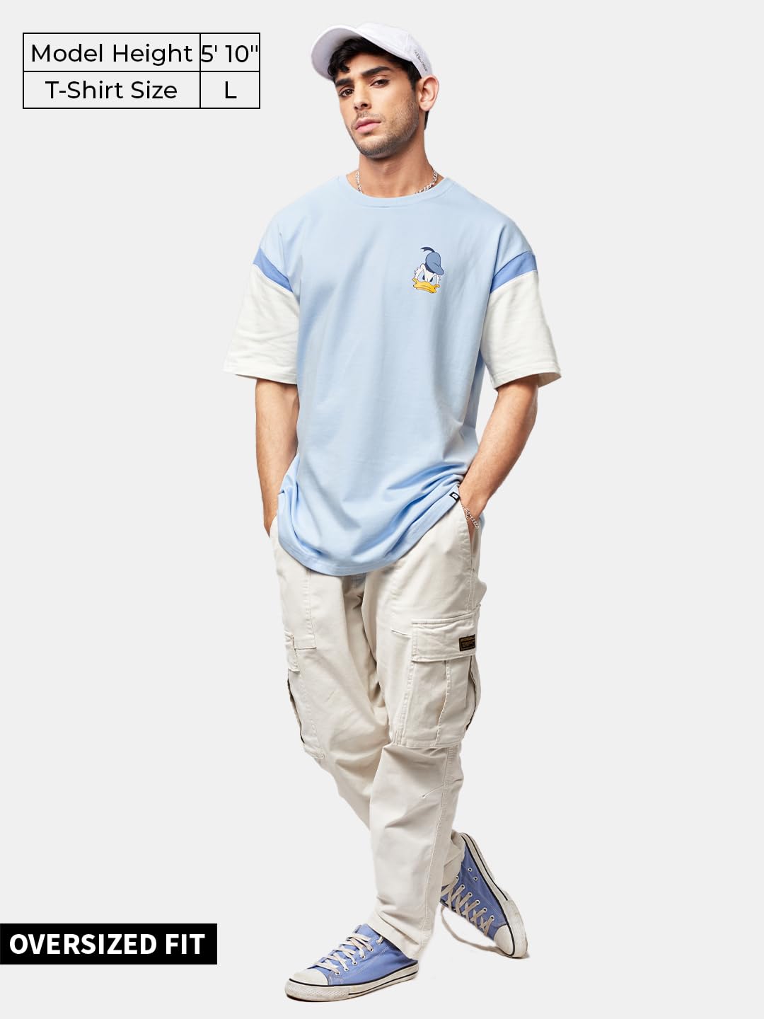 The Souled Store Official Disney: Donald Duck Attitude Men Oversized T-Shirts Multicolour