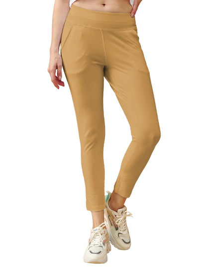 Lyra Premium Cotton Lycra High Waist Ankle Leggings For Women