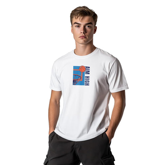 Nobero MenS Graphic Printed Regular Fit T-Shirt (1M-Twts-C1059_White_5