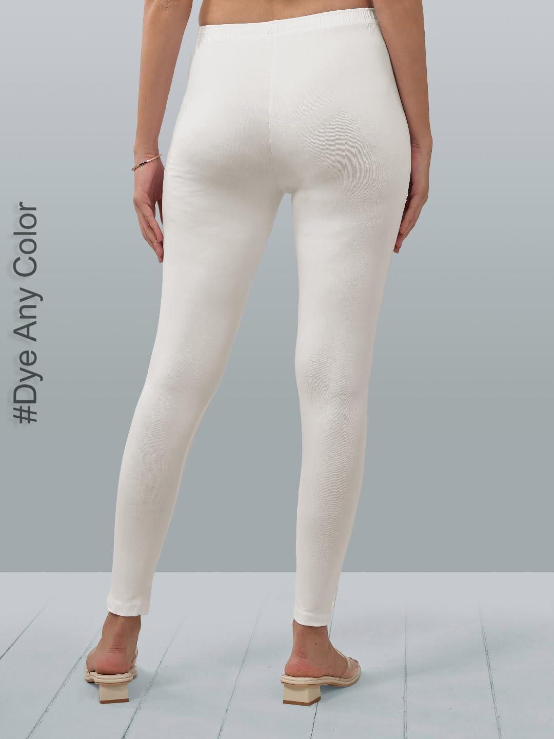 Lyra Women Solid Premium Cotton Ankle Length Leggings | Mid-Waist | Fashionwear White