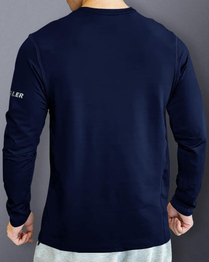 Noble Monk Round Neck Regular Fit Gym Wear Tshirt Navy Blue