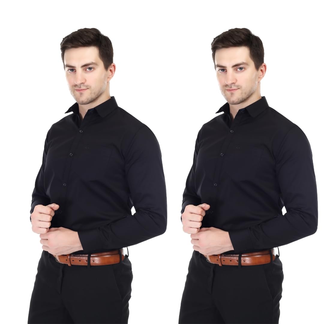Xjarvis Clifton MenS Regular Fit Cotton Blend Plain Shirt  Full Sleeves Casual & Formal Summer Shirt With Pocket Design & Sprea