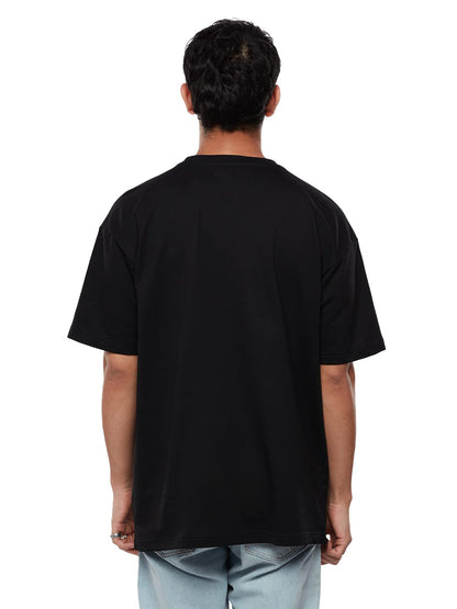 The Souled Store Official Deadpool: Great Irresponsibility Men and Boys Oversized fit Graphic Half Sleeve Cotton Black Color Ove