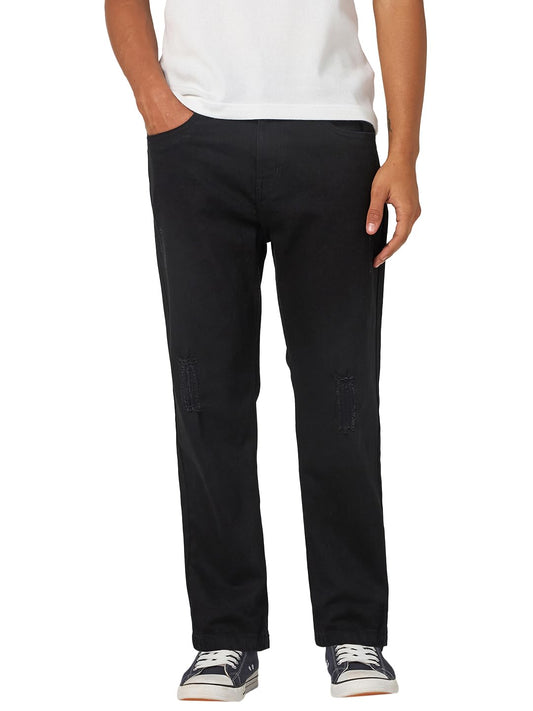 Bewakoof Mens Solid Straight Fit Cotton Blend Jeans_684688_Black_30