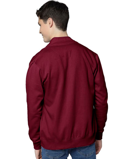 Eyebogler Mens Henley Neck Full Sleeves Regular Fit Solid Jacket