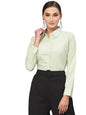 Style Quotient Women Solid Light Green Polycotton Regular Formal Shirt
