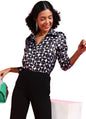 POPWINGS Printed Full-Sleeves Regular-Fit Satin Printed Shirt for Women Stylish Western Casual Wear