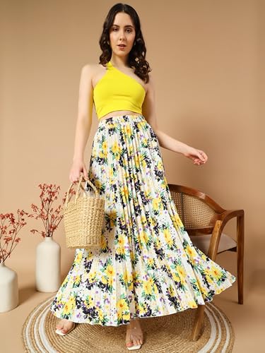 Kzully Crepe Western Skirt White