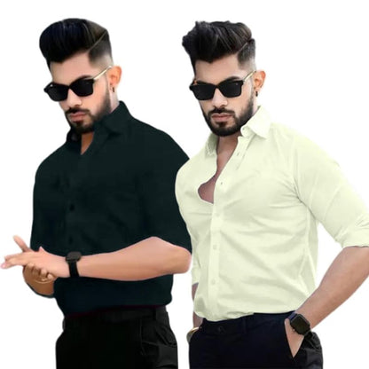 Pinkmint Cotton Blend Casual Shirt for Men Combo Shirt for Formal Wear, Regular Home Wear