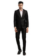 Turtle Men Polyviscose Tailored Fit Black Formal Suits (2 Piece)