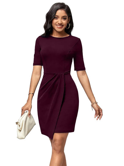 Oomph! WomenS Western & Fusion Wear Stetchable Party Dress For Women, Purple - Md957
