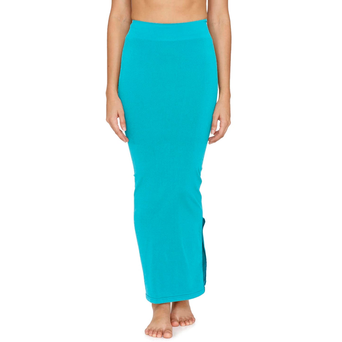 Zivame All Day Seamless Mermaid Saree Shapewear with Removable Drawcord for Women - Turq Blue