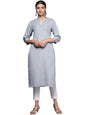Libas Grey Solid Rayon Straight Kurta