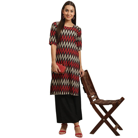 Patlani WomenS A-Line-Crepe Kurti. Red