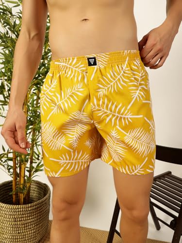 Thomas Scott Mens 100% Cotton Printed Boxer Shorts | Regular Fit | Soft & Breathable Innerwear | Pack of 2 | TSBPO2013_Multicol