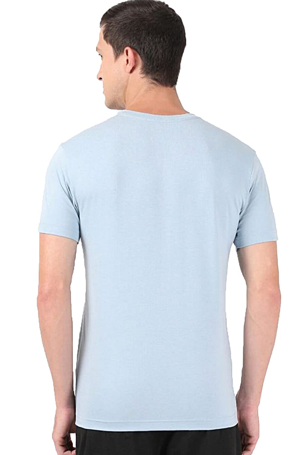 ADRO Men's V Neck Combo Plain Cotton T-Shirts_VCM2-PLN-GR-SK