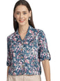 PATLANI Women s/Girl s Rayon Full Stitched Lightwait Casual Top with Digital Floral Print. Blue
