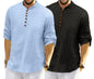 Royalscout MenS Cotton Polyester Blend Solid Regular Fit Full Sleeve Short Kurta | Ethnic, Lightweight Summer Kurta For Daily &