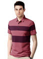 Noble Monk Mens Polo Neck Half Sleeves Color Blocked T-Shirt