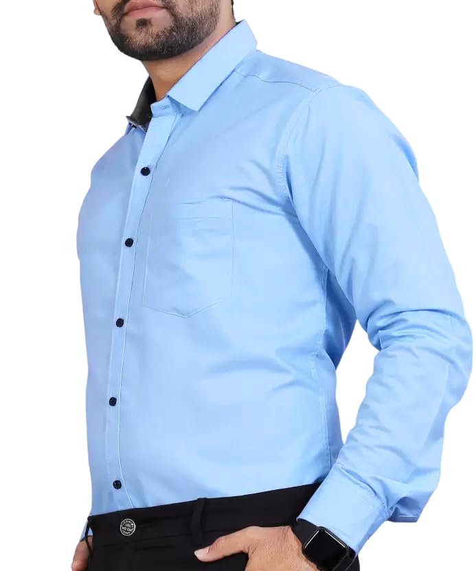 Tee Projekt Premium Plain Cotton Shirt for Men | Cotton Shirt | Casual Shirt | Solid Shirt | Full Sleeves | Formal Shirt (NS-ST1