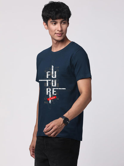 ADRO Men's Graphic Printed 100% Cotton T-Shirt - Regular Fit, Printed T-Shirts for Men (RN24-FTR-SB_Teal)