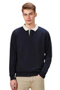 Dennis Lingo Men Solid Polycotton Regular-Fit Full Sleeves Pullover Sweatshirts Navy Blue