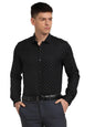 Turtle Men 100% Cotton Black Printed Slim Fit Full Sleeve Formal Shirt