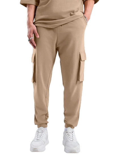 Bewakoof Air 1.0 Mens Solid Mid Rise Oversized Joggers_552891_Brown_S