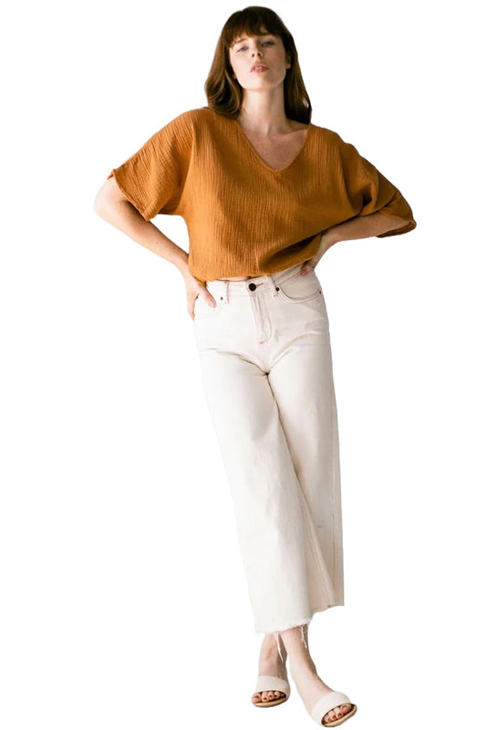 GoSriKi Womens Tunics Tops Rayon Viscose Solid Short Top for Women (DVIJA Brown-GS_L_Brown_Large)