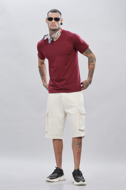 ADRO V-Neck T Shirt for Men, 100% Cotton Vneck Tshirt is Ideal for Casual wear, Workouts and Loungewear, Adding a Stylish Touch.