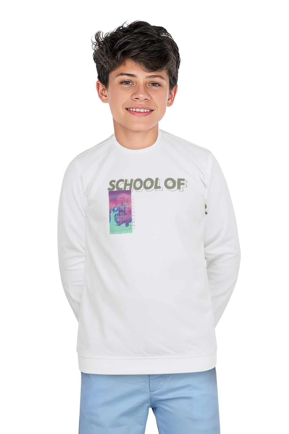 Allen Solly Boys Regular Fit Printed Graphic Full Sleeve T-Shirt