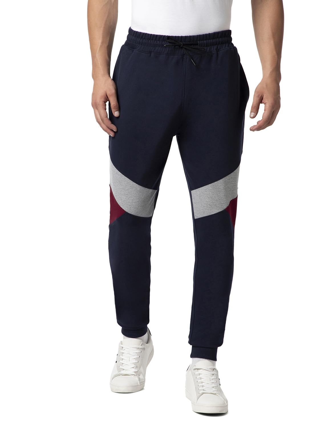 FYLTR Mens Colourblock Joggers with Elasticated Waist and Contrast Drawstrings