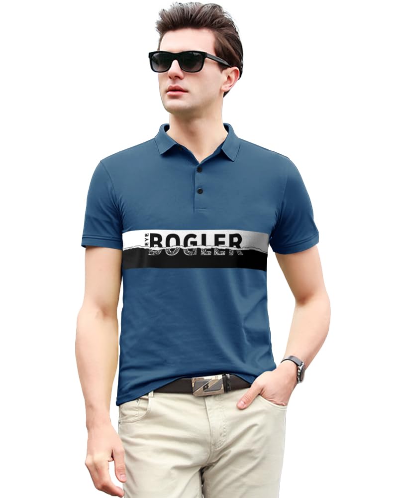 Noble Monk MenS Regular Fit T-Shirt (T859_Nm_Light Air Force Blue