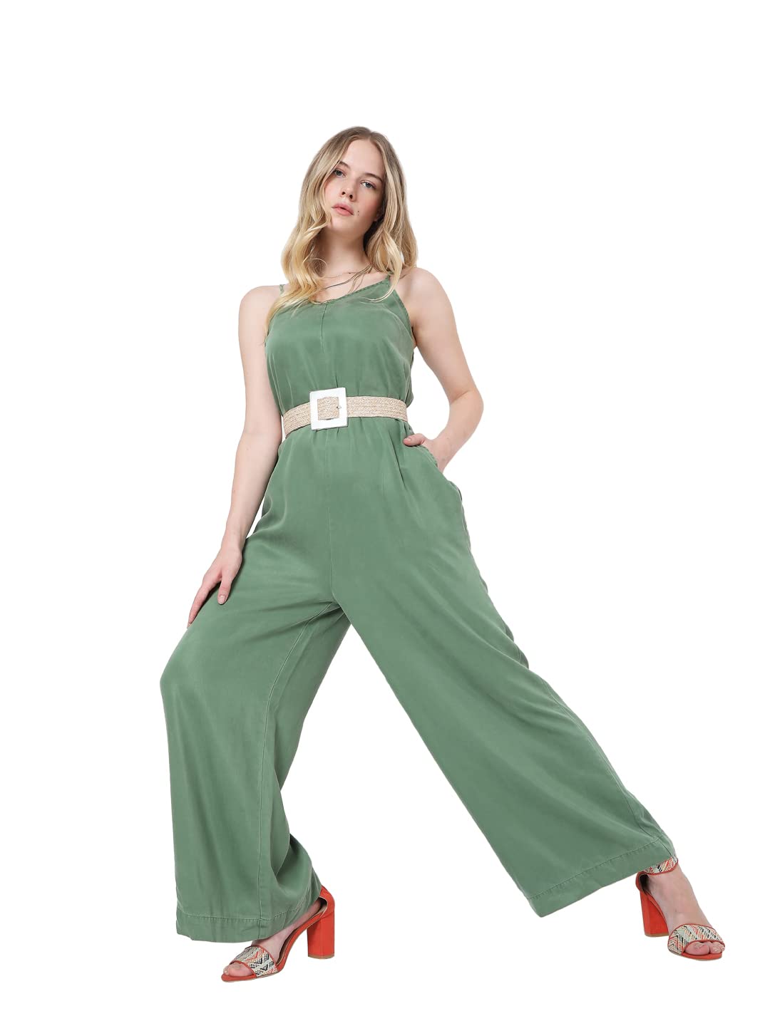 Vero Moda WomenS Rayon Fit And Flare Maxi Dress (10265058- Comfrey_S) Green
