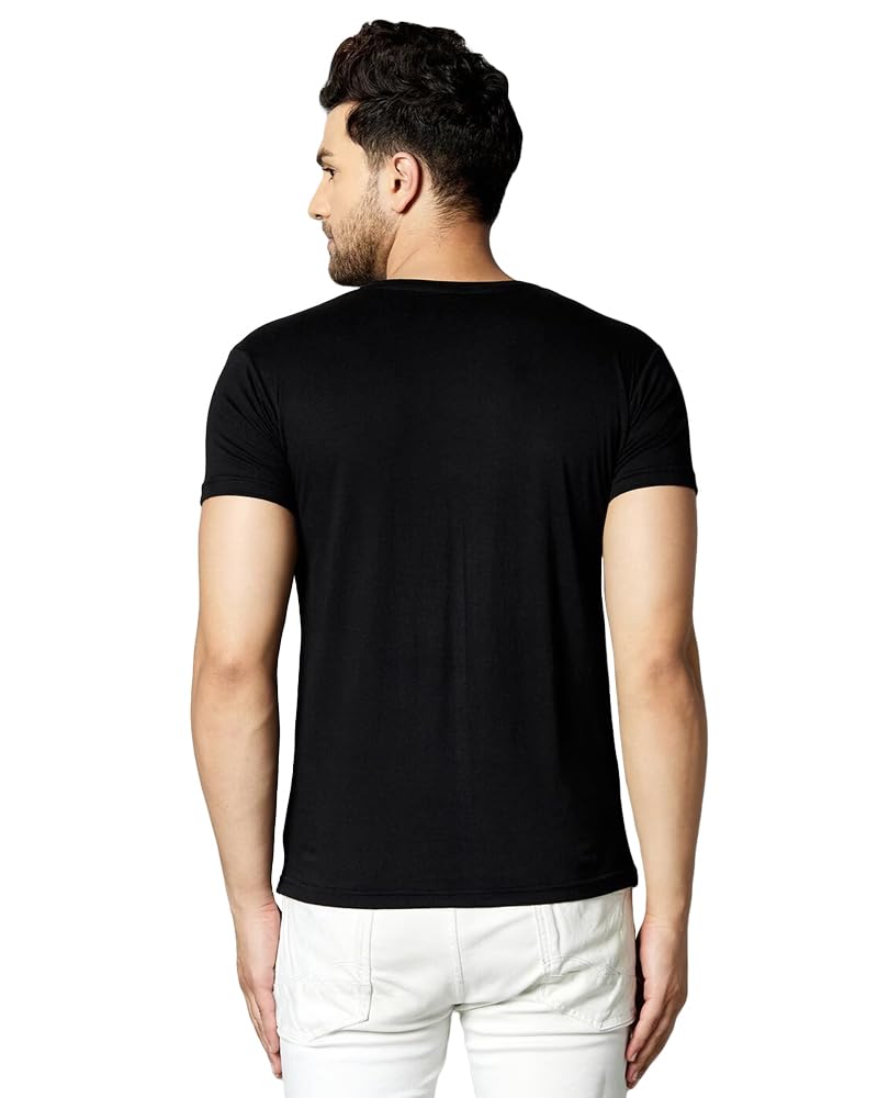 Eyebogler Mens Cotton Blend Round Neck Half Sleeve Tshirt