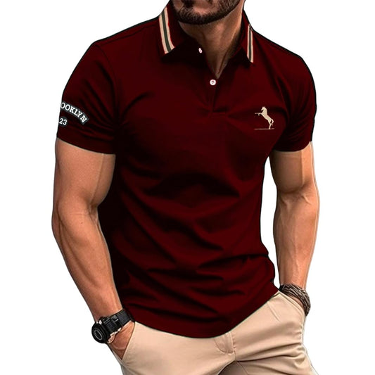 Greciilooks Polo T-Shirt For Men  Cotton Short Sleeve Regular Fit Tee | Perfect For Golf, Travel & Outdoor Casual Look Maroon