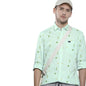 The Indian Garage Co Men Blue Abstract Printed Slim Fit Cotton Casual Shirt