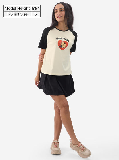 The Souled Store Official Popeye: Classic Charm Women and Girls Short Sleeve Round Neck Round Neck Grey Cotton Relaxed Fit T-Shi