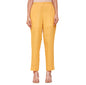 Fabindia Women Yellow Solid Regular Fit Trouser