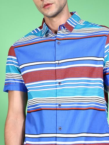 The Indian Garage Co Mens Slim Fit Shirt (0623-SHPPPR-05-01_Blue