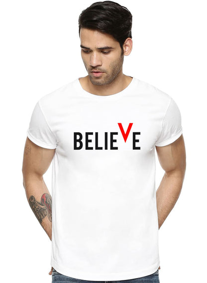 ADRO Men's Believe Design Printed T-Shirt (M)