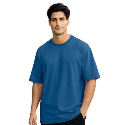 Nobero MenS Solid Oversized Fit T-Shirt (1M-Twts-R0039_Marine