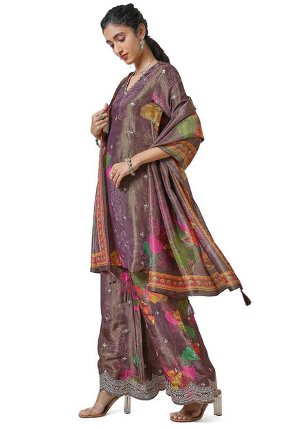 Soch WomenS Tissue Salwar Suit (Ewa4Cd20984A_Wine