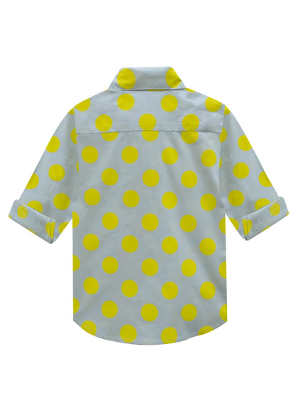 A.T.U.N. (ALL THINGS UBER NICE) Boys Printed Full Sleeve Collar Neck Casual Shirt Blue-Yellow