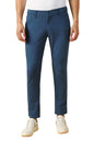 Dennis Lingo Mens Denim Blue Solid Cotton Straight Fit Chinos